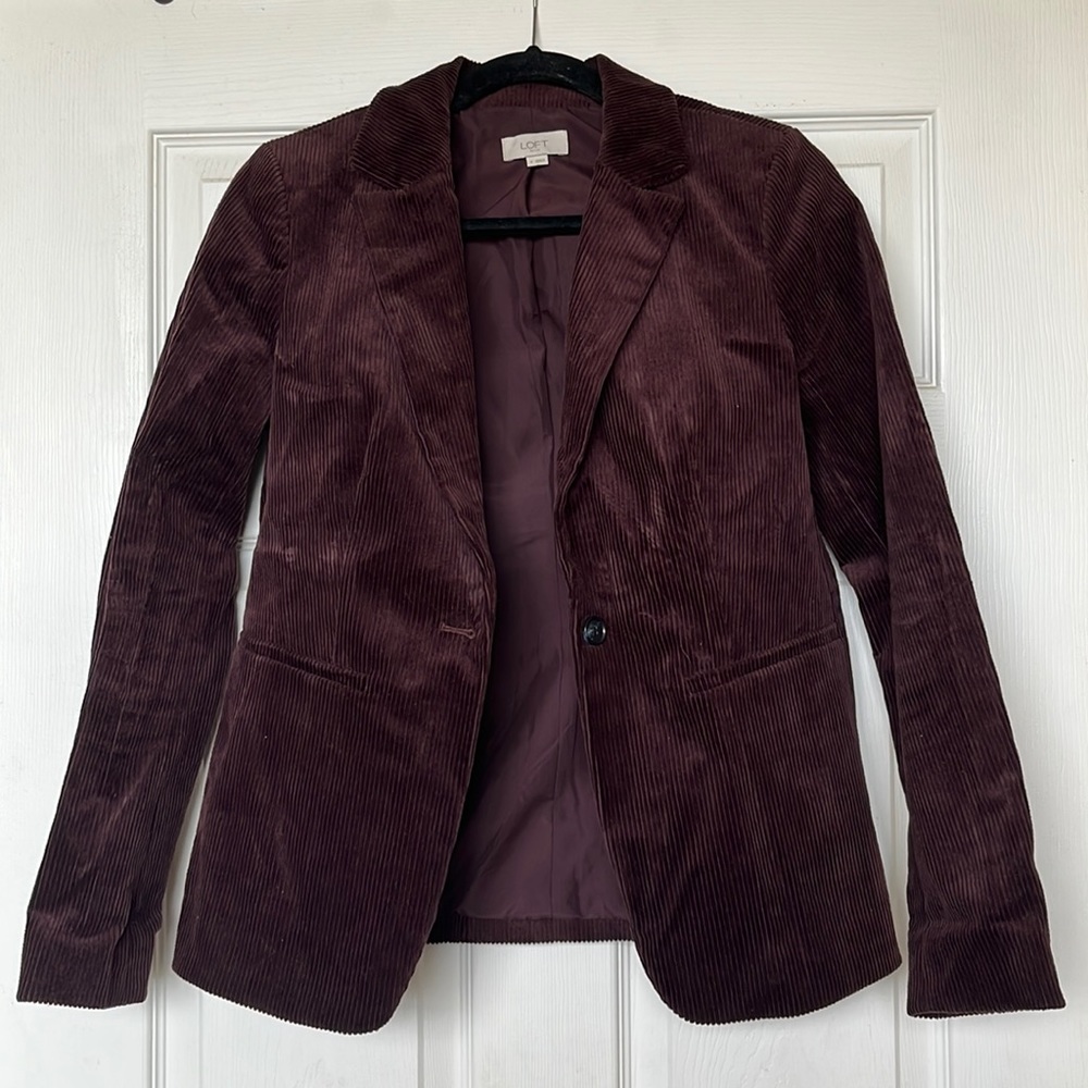 Wine Corduroy Blazer